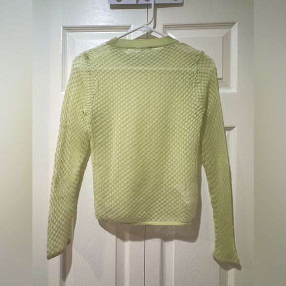 Mango MNG Green Semitransparent Long Sleeves Top. Size Small NWOT - Picture 2 of 10